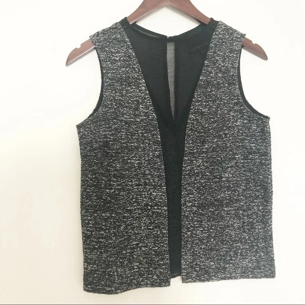 Harlow & Graham | Sexy Tweed Top with Sheer Panel